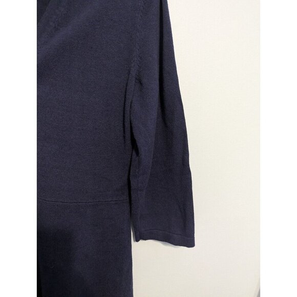 Isaac Mizrahi Live Essentials Open Front Knit Cardigan Sweaters Medium Navy Blue - Picture 5 of 7